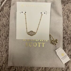 Kendra Scott Gold Necklace with Cream Stone
